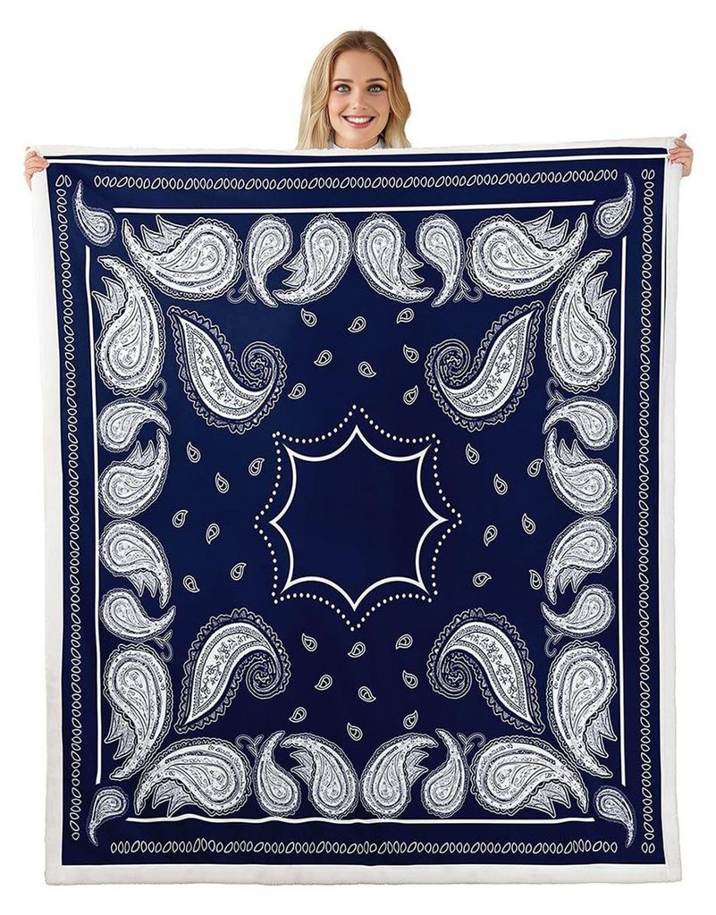 Retro-Paisley-Muster-Decke, böhmische, weiche Flanell-Überwurfdecke, dekorative, waschbare Kuscheldecke für Couch, Bett, Sofa