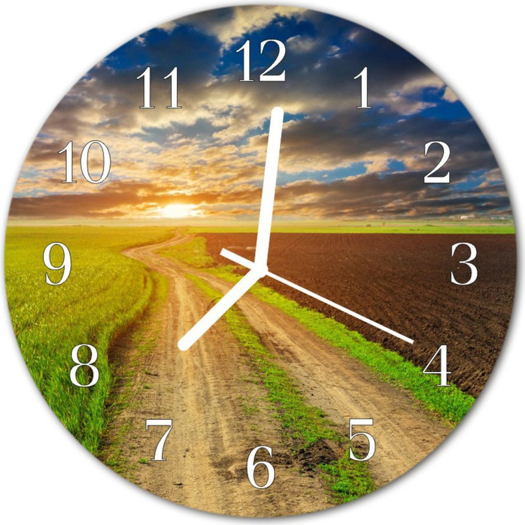Glasuhr Wanduhr Küchenuhr Echt-Glas 30fi cm Feld grün