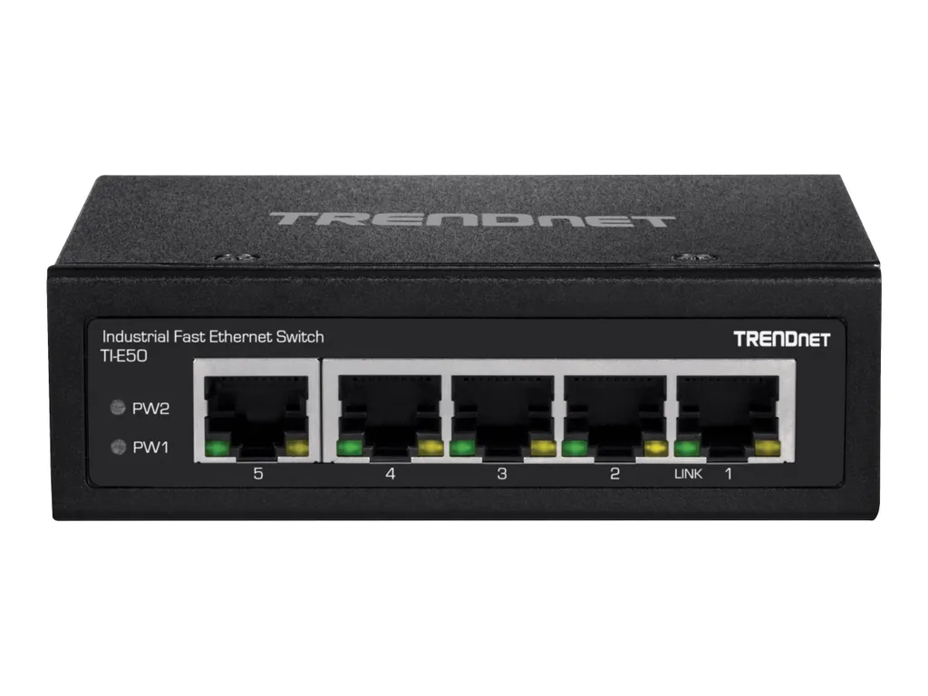 Switch Industriel 5 Ports Fast Ethernet Rail DIN TRENDnet Compact L2