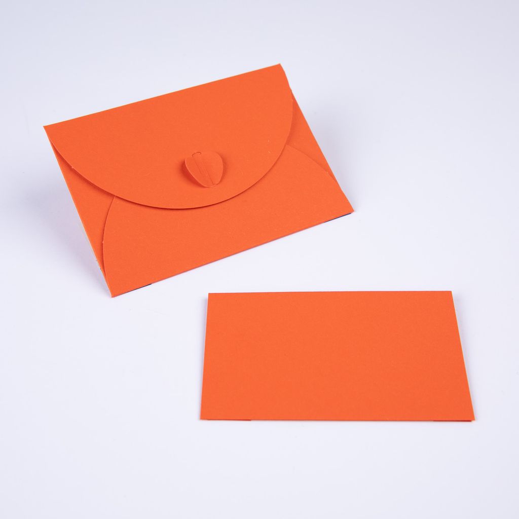 50 x PresentFill Karten + Mini-Briefumschlag aus 210 g/m² Recycling-Kraftpapier - Orange