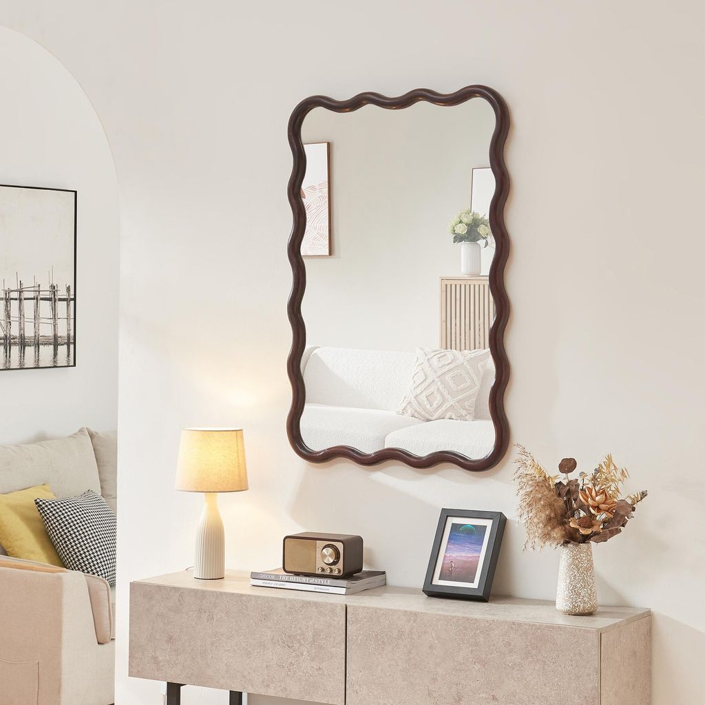 Lustro ścienne 'Porloskid' drewno Paulownia i MDF w formie Zdjęcie produktu 