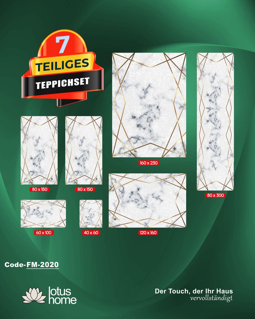 7-teiliges Teppich-Set FM-2020 Produktbild 
