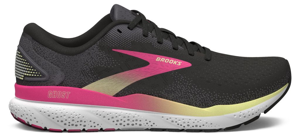 Brooks Ghost 16 - Damen Laufschuh - Narrow-Breite - Black/Pink/Yellow Black/Pink/Yellow 37.5