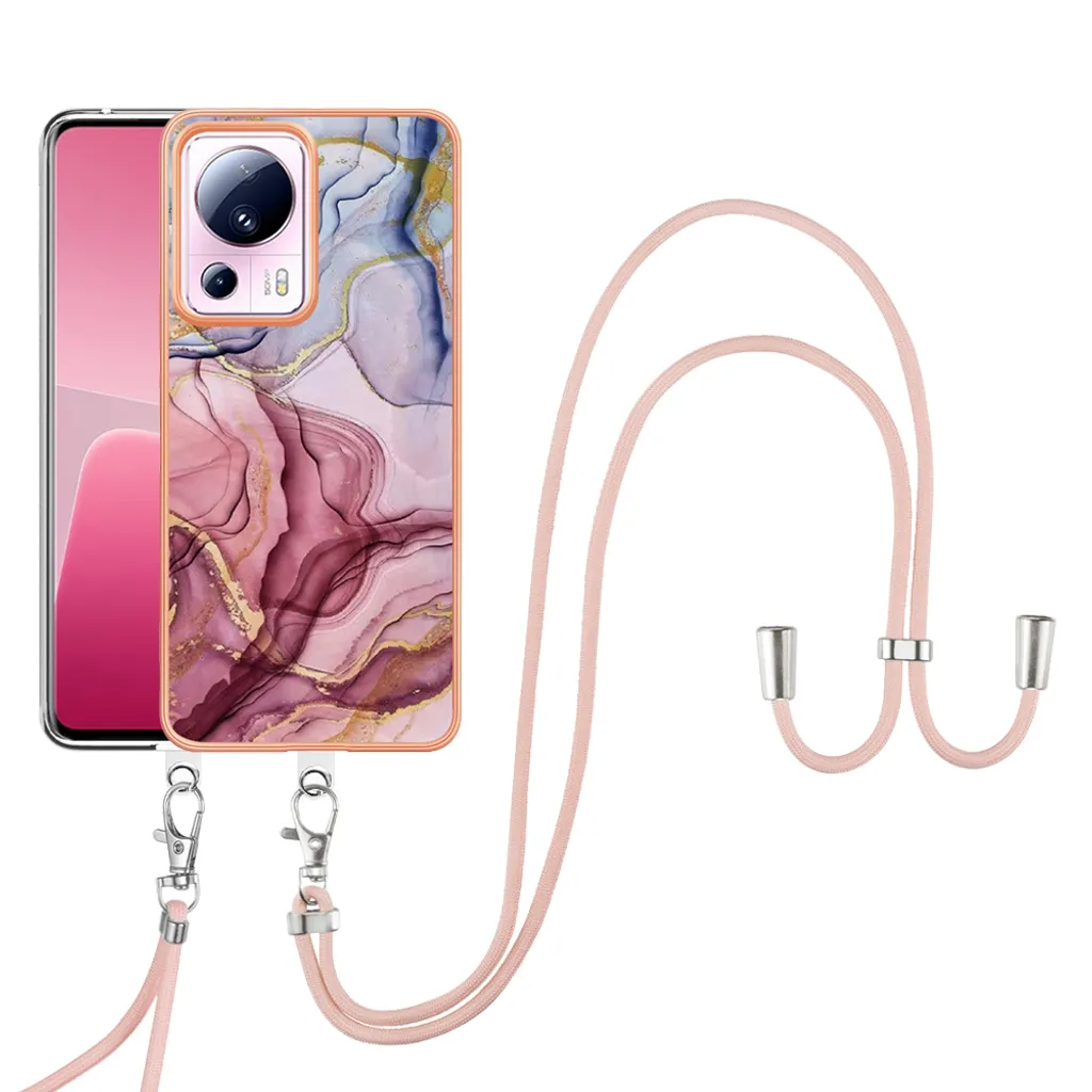 Custodia Antifurto Xiaomi 13 Lite con Laccio Regolabile Oro Rosa