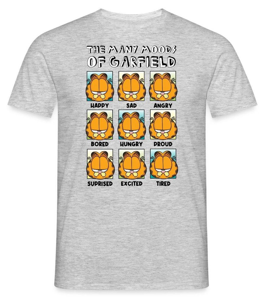 Spreadshirt Garfield Stimmungen Von Garfield Kacheln Männer T-Shirt, S, Grau meliert