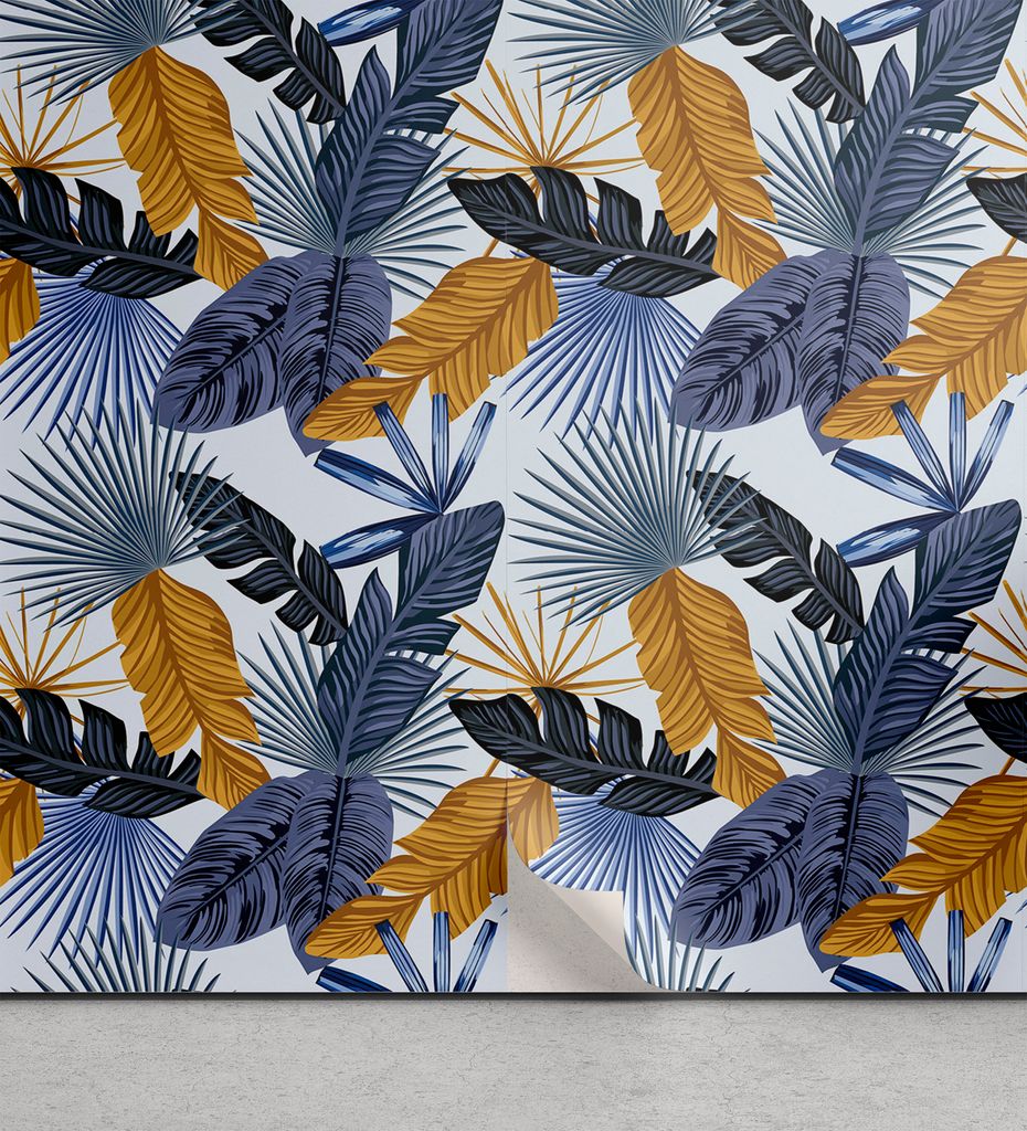 ABAKUHAUS hawaiisch abziehbare & klebbare Tapete für Zuhause, Strand Flora Muster Aloha, selbstklebendes Wohnzimmer Küchenakzent, 33 cm x 90 cm, ...