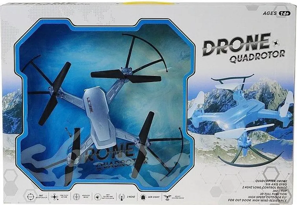 Quadricoptère télécommandé Drone R/C pour initiation vol en extérieur