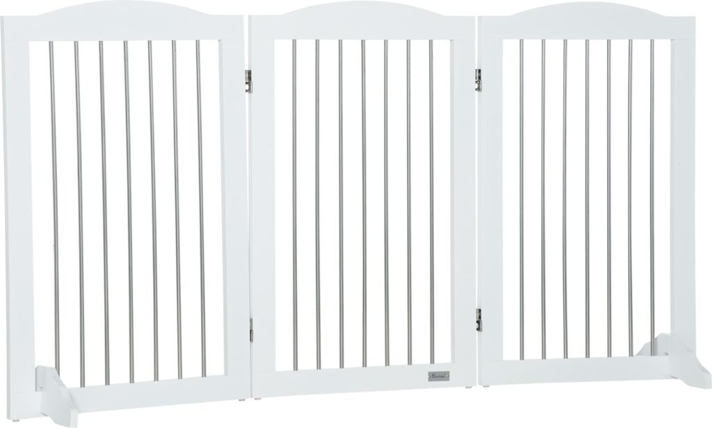 Hunde-Absperrgitter, klappbar, anpassbare Form, für Hunde bis 20 kg, 154 x 80 x 30 cm, Weiß