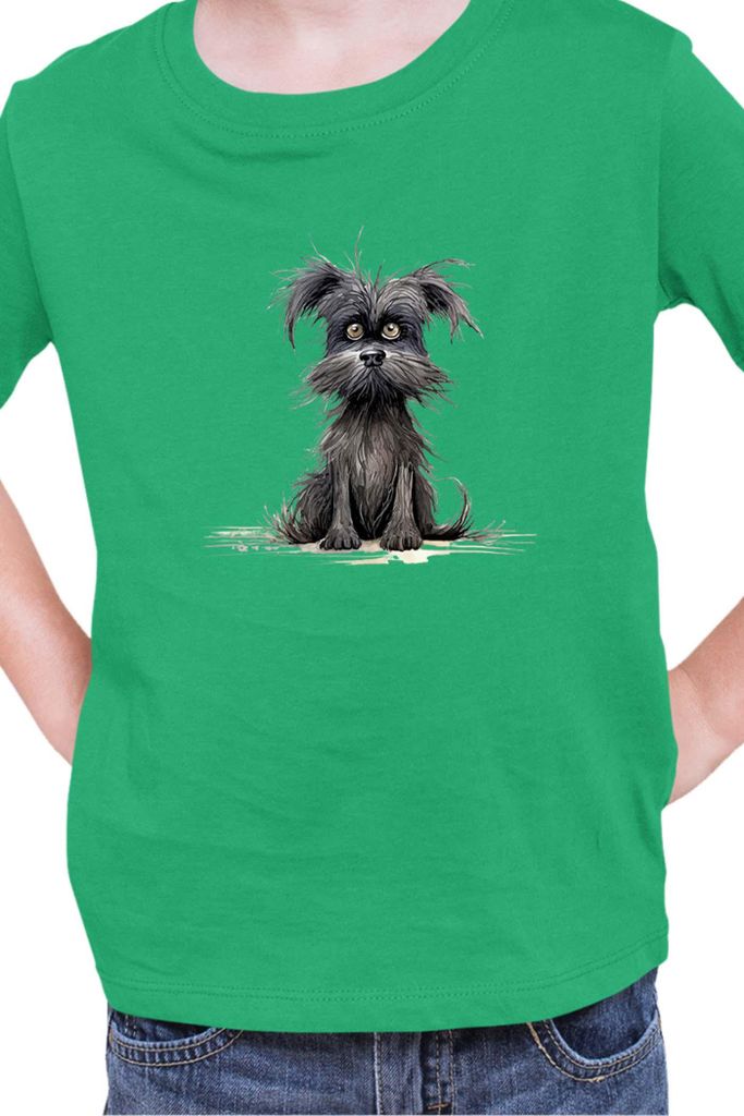 Kinder T-Shirt Funny Dogs Breeds Affenpinscher Dog Breed, 12-13 Jahr - 152 / Grün