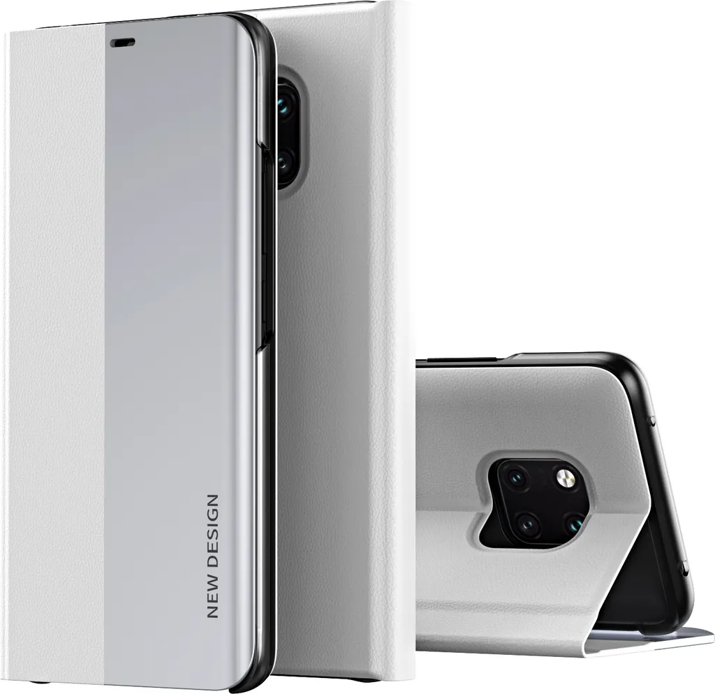 Custodia Huawei Mate 20 Pro, Custodia magnetica in Finto cuoio con funzione stand per Huawei Mate 20 Pro Bianco