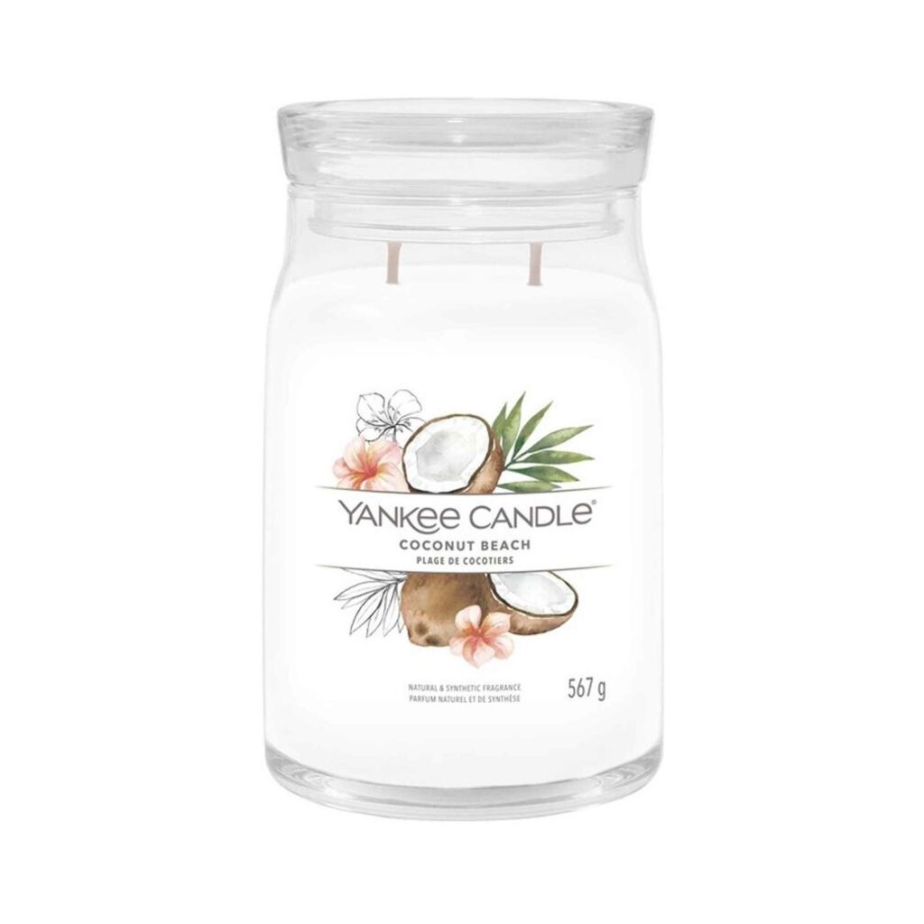 Yankee Candle Signature, Zylinder, Weiß, Kokosnuss, Ananas, Produktbild 