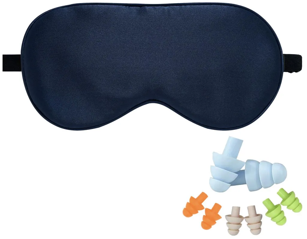 Masque sommeil soie 19 momme ajustable avec accessoires de voyage