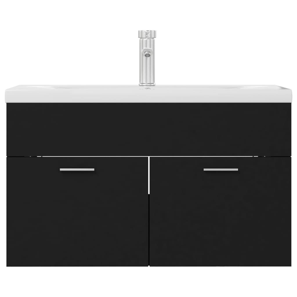"im Sonderangebot" Waschbeckenunterschrank - CLORIS - Badezimmerschrank - schlichte Design - mit Einbaubecken Schwarz Holzwerkstoff - DEMöbel6240619