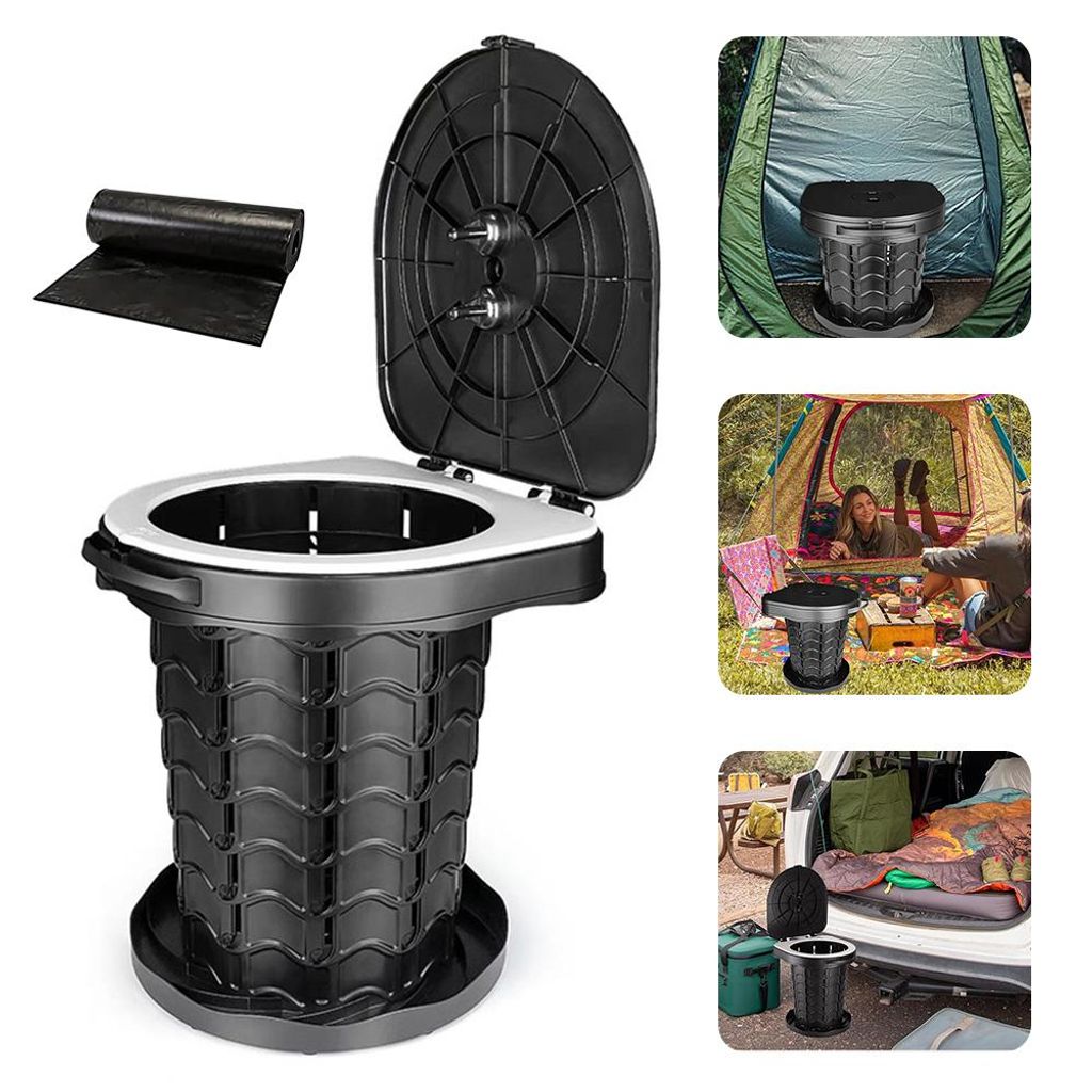Faltbare Campingtoilette Mit 10 Müllbeuteln – Tragbar, Stabil Bis 180 Kg, Ideal Für Festival, Angeln & Notfälle Faltbare Campingtoilette Mit 10 Müllbeuteln – Tragbar, Stabil Bis 180 Kg, Ideal Für Festival, Angeln & Notfälle