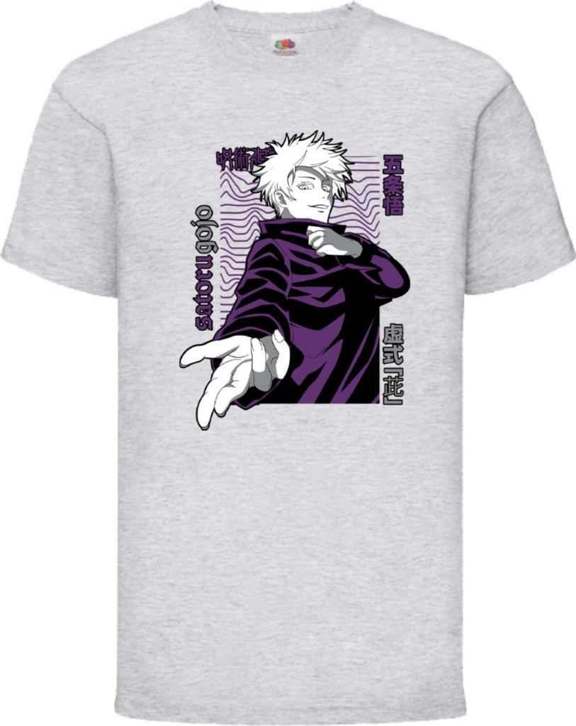 Kinder T-Shirt Japan Animation Manga Anime Comics Jujutsu Anime Manga Kaisen Satoru Gojo 02 Var-045- Gojo 02, 7-8 Jahr - 128 / Grau