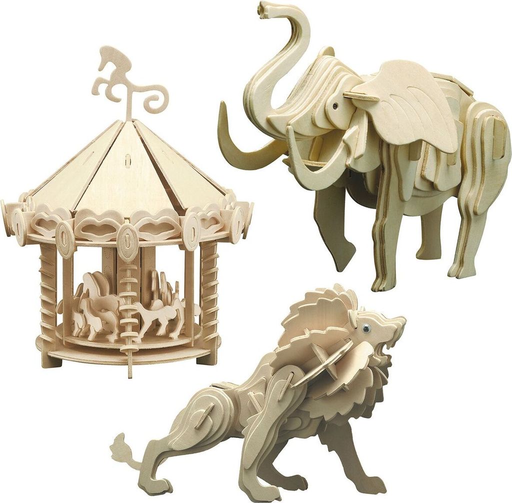 Kit de construcción de madera Pebaro, set de circo 870, Imagen del producto 