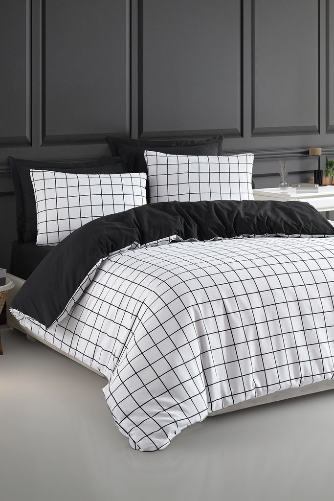 L'Essentiel Linge de Maison, King-Size-Bettbezug-Set (FR), Artus - Black, 65 % BAUMWOLLE / 35 % POLYESTER, Schwarz, 240 x 220 cm