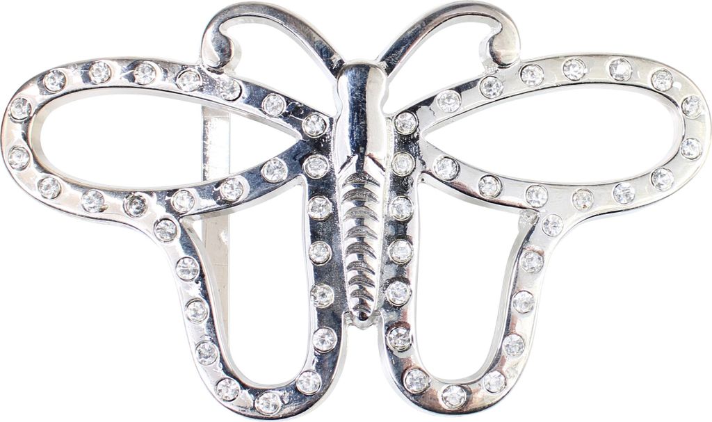 FRONHOFER Koppelschnalle Schmetterling für 4 cm Gürtelriemen, silber, Strass