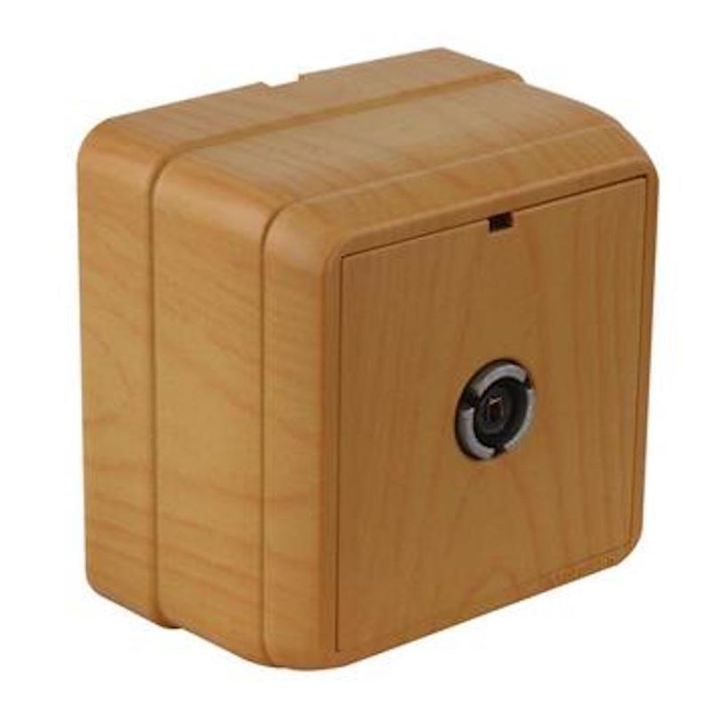 TV-Dose Durchgangsdose Eiche Holzoptik – Aufputz IP20 Innen – BRON