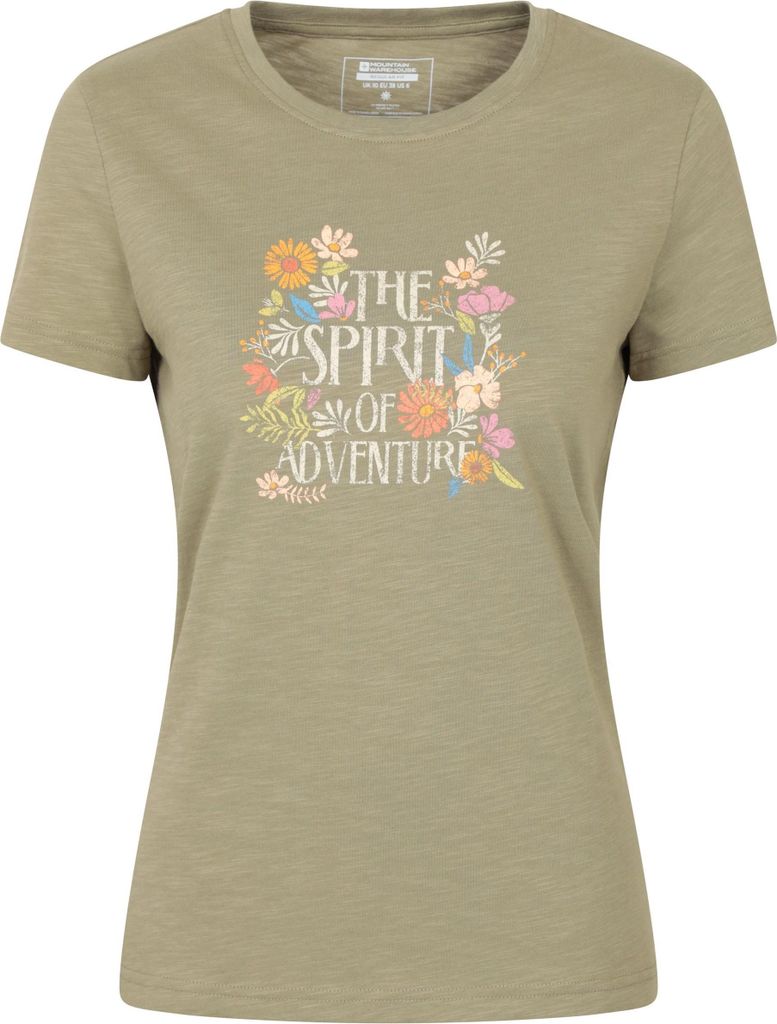 Mountain Warehouse - "Spirit Of Adventure" T-Shirt für Damen MW4890 (40 DE) (Khakigrün)