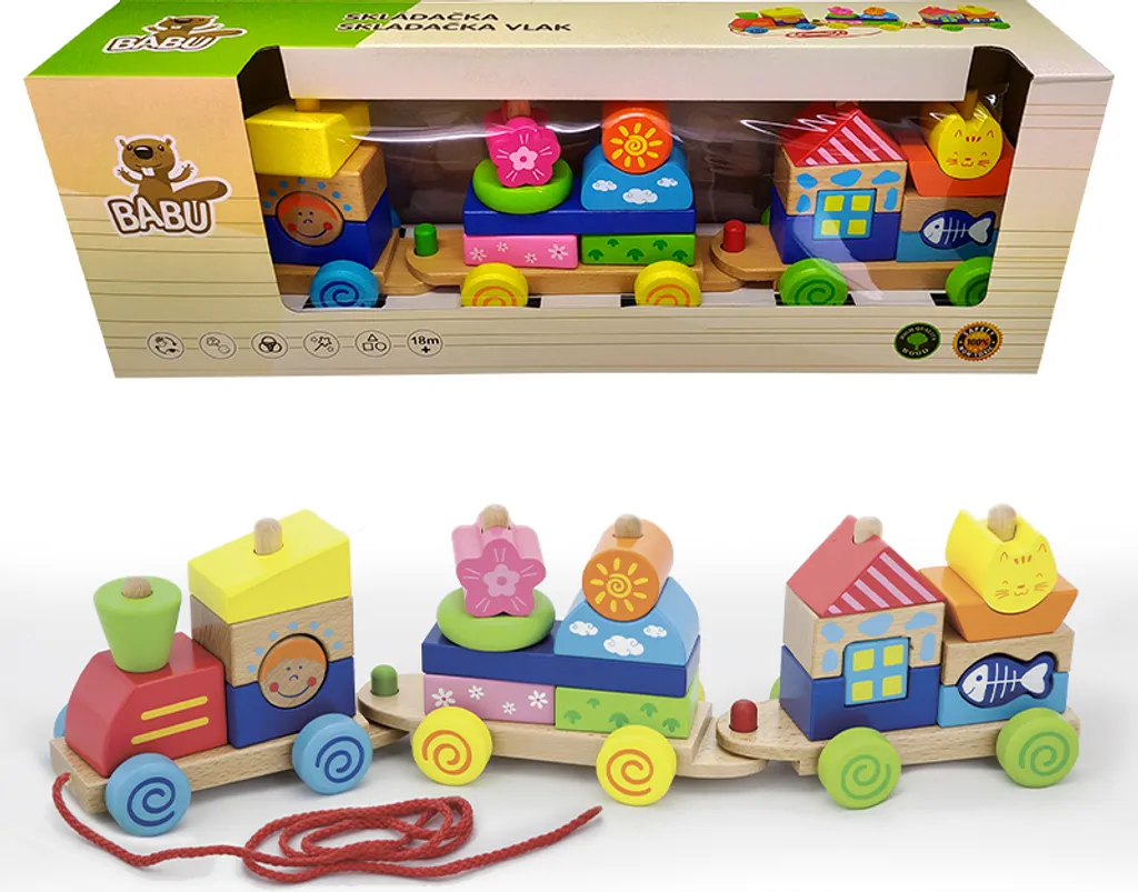 Train en bois pliable compact pour un rangement facile sans encombrement