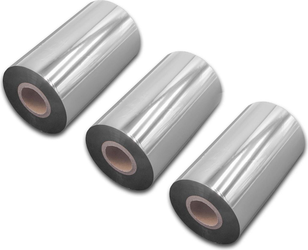 vhbw 3x Thermotransfer-Band kompatibel mit Metapace L-42T Drucker Etikettendrucker, Wischfest, 110 mm x 300 m, Wachs Harz Schwarz