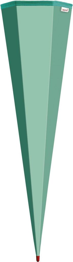 Schultüten-Rohling zum Basteln mint - 85 cm 6-eckig - mit Rot(h)-Spitze ohne Verschluss