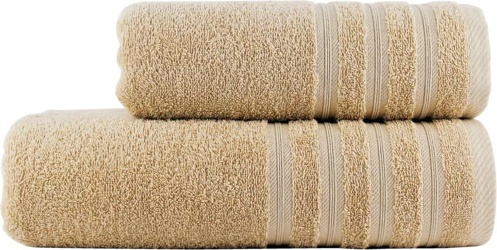 Set di asciugamani Viva 2 pezzi 50x100 e 70x140cm beige