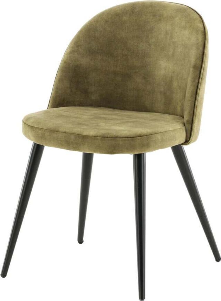 FURNLUX Esszimmerstuhl Samt Grün Und Schwarz 50cm / Produktbild 