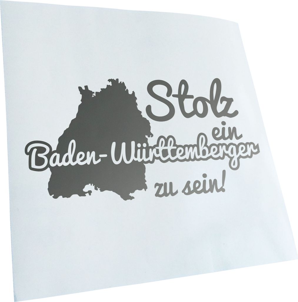 Kiwistar - Autoaufkleber - Baden-Württemberger Stolz - Silber - 24x12cm - Aufkleber für Auto, Laptop, Fahrrad, LKW, Motorrad mehrfarbig JDM Decal...
