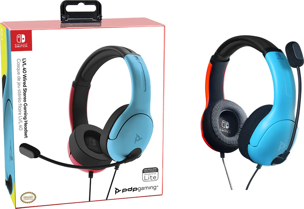 Casque Stéréo LVL40 PDP 500-162-EU-BLRD pour Nintendo Switch Bleu et Rouge - 5