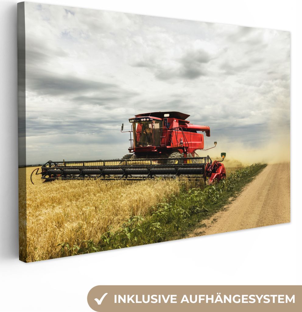OneMillionCanvasses - Leinwandbilder - 150x100 cm, Amerika - Traktor - Lebensmittel, Wandbilder Kunstdruck Wanddekoration