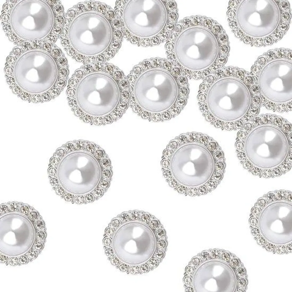 Perles argentées pailletées 23 mm - Idéal pour créer des colliers rétro