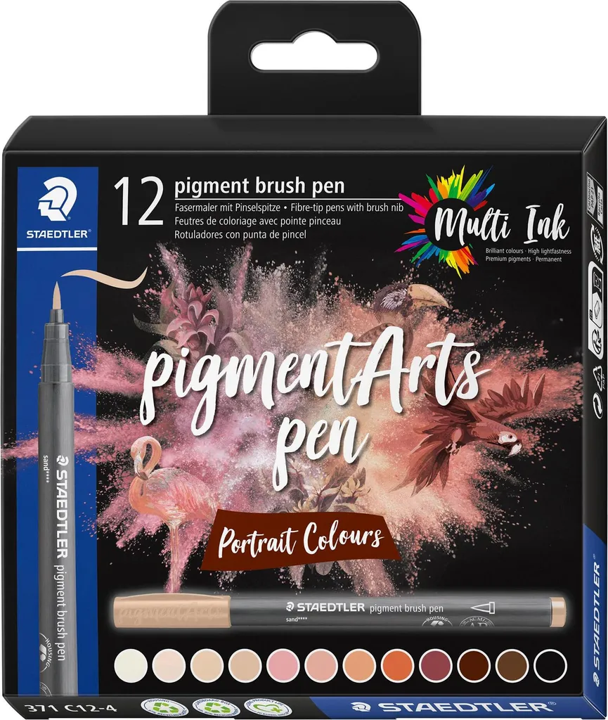Set 12 Brush Pen STAEDTLER 371 C12-4 per Manga e Portrait
