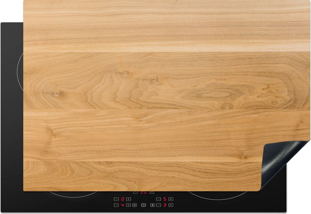 KitchenYeah Herdabdeckplatte Leichte und glatte Holzstruktur , 77x51cm, Küche Deko, Glaskeramikkochfeld Herdabdeckung, Abdeckplatte fùr Kochfeld