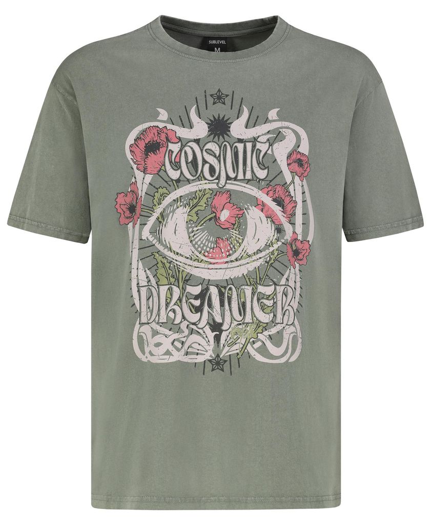 Sublevel Retro T-Shirt z duchowym nadrukiem w stylu boho Zdjęcie produktu 