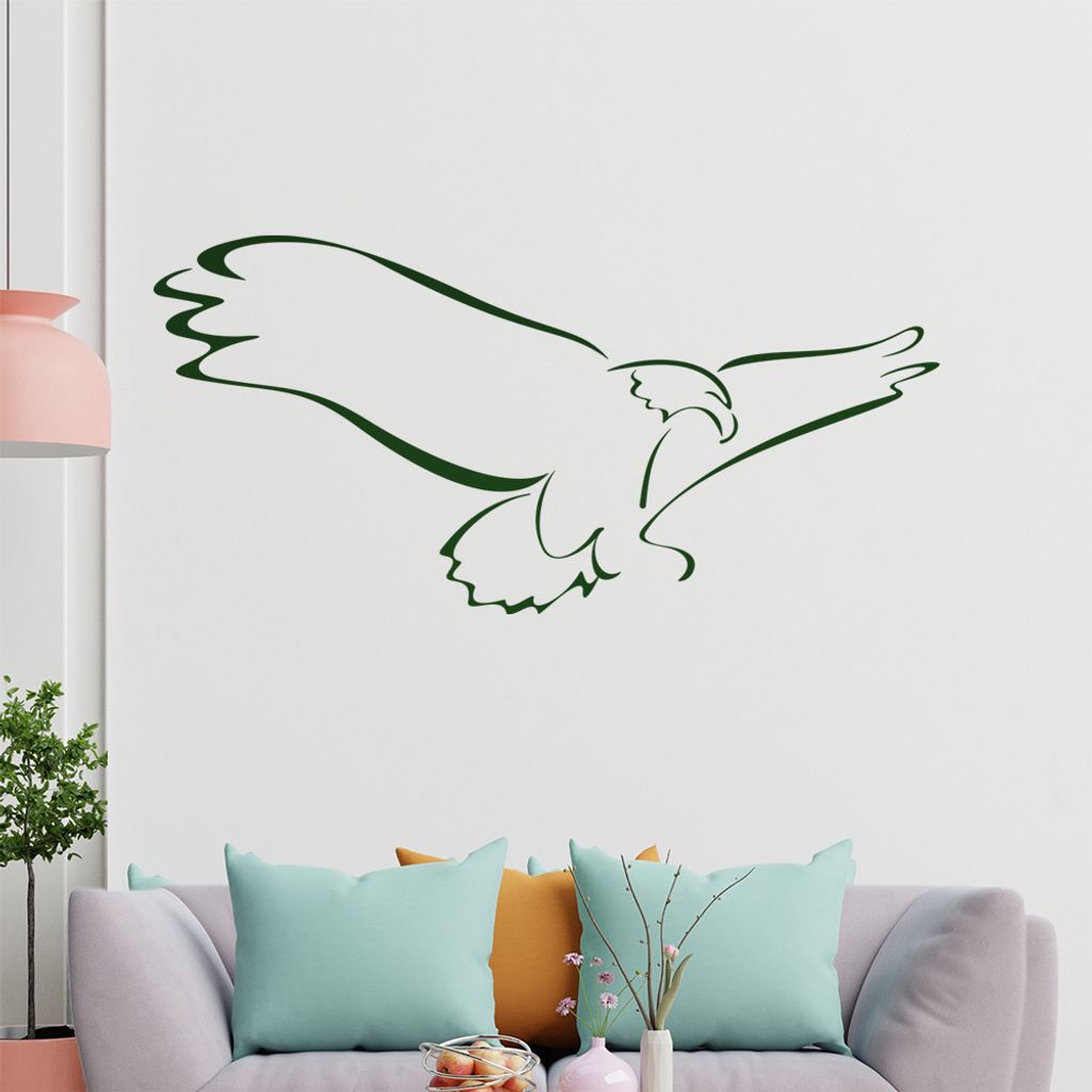 Adler Linien Wandtattoo in 6 Größen - Wandaufkleber Wall Sticker - Dekoration, Küche, Wohnzimmer, Schlafzimmer, Badezimmer
