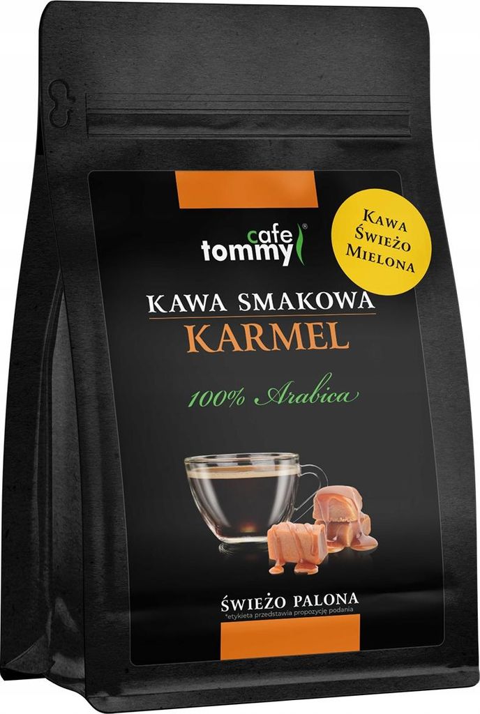 Aromatisierter gemahlener Kaffee, Karamell, 100 % Arabica, frisch geröstet, 250 g, Tommy Cafe