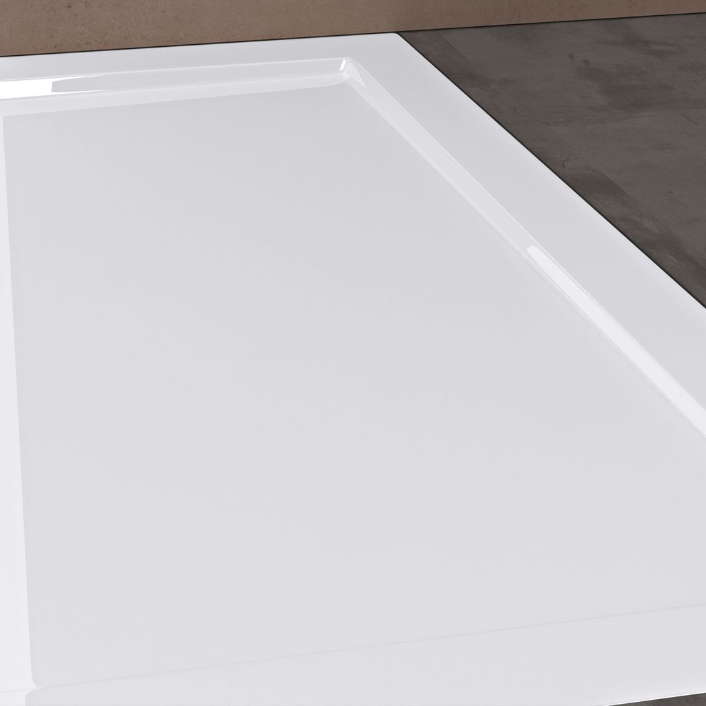 Doporro Duschtasse Acryl 90x90 Cm - Halbrund Mit Ablaufgarnitur