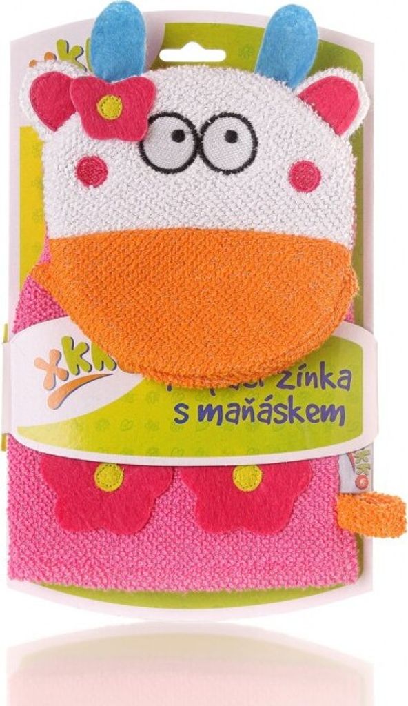 Badehandschuh für die Baby-Pflege aus 100% Baumwolle mit Cowgirl-Motiv