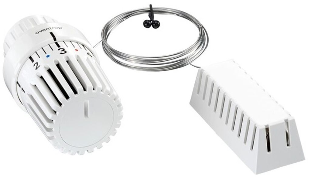Oventrop Thermostat Uni LD mit Fernfühler, weiß Kapillarrohr 2000 mm