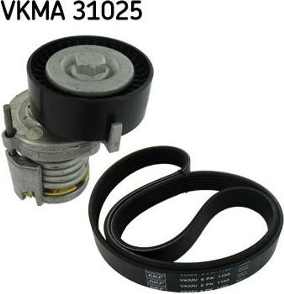 SKF VKMA 31025 Keilrippenriemensatz OE 030145299C kompatibel mit Altea, Altea XL, Ibiza, Leon, Toledo, Octavia, Caddy, Golf Plus, Golf V, Golf VI