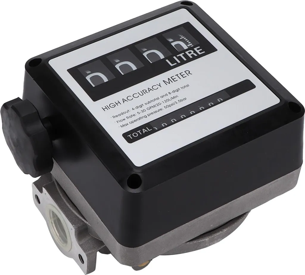 Débitmètre essence grand écran 120L/min avec boîtier en aluminium