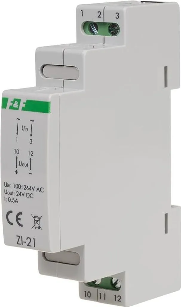 Alimentatori switching 230V AC in 24V DC 12W ZI-21 F&F