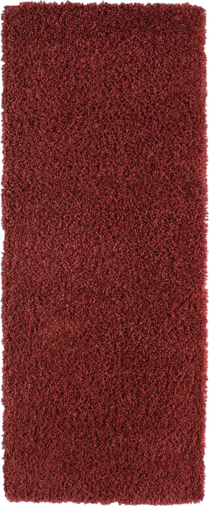 MY-RUG Teppich, Hochflorteppich Shaggy Star, 200x80, rot, leicht glänzend, extra flauschig, Läufer