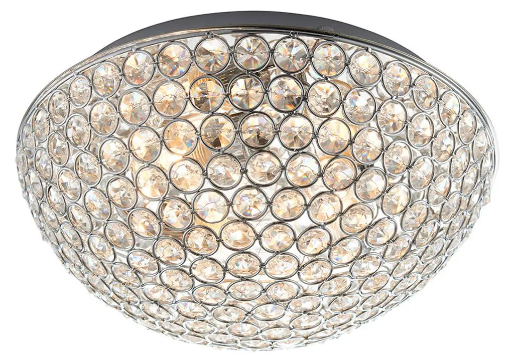 Luminaire de plafond salon et salle de bain cristal CHRYLA 30,5cm