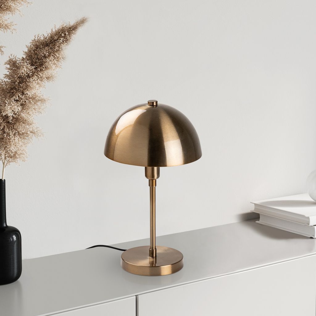 Opviq, Antike Tischlampe mit Metallkörper, 20 x 20 x 35 cm | E14 Fassung, max. 40 W, 200 cm Kabel mit Schalter | Elegantes Design für Hotel & Zuh...