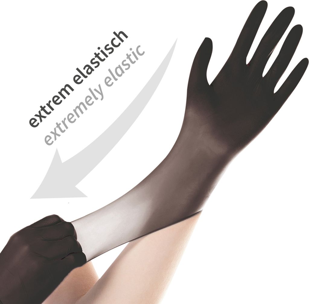 HYGOSTAR Nitril-Handschuh SAFE SUPER STRETCH XL schwarz 100 Produktbild 