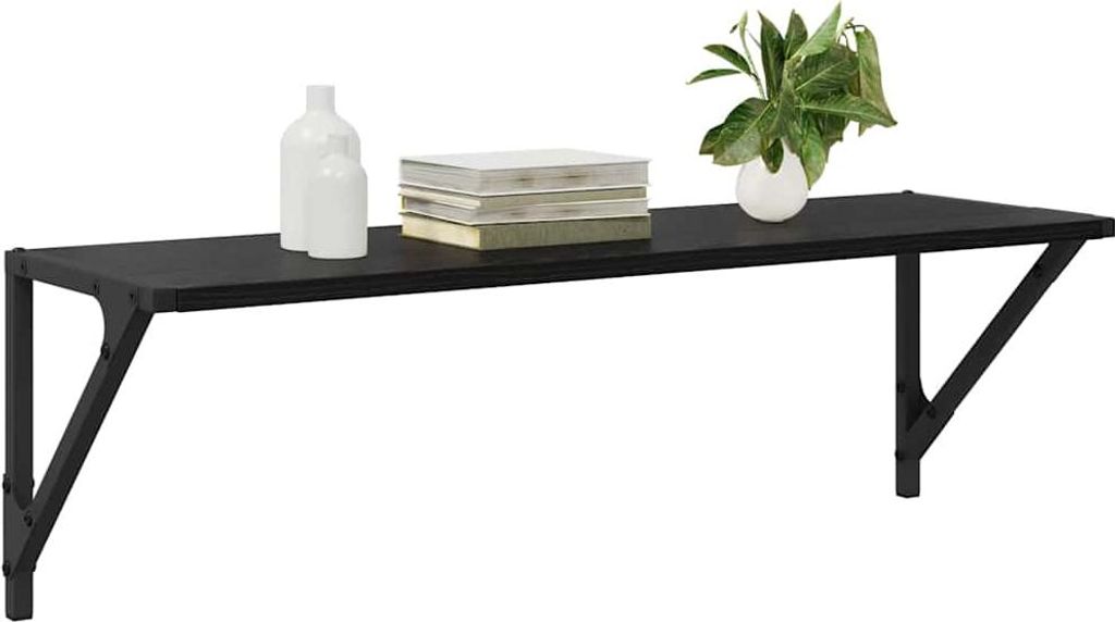 (Design 2026) Wandregale 2 pcs - Montage erforderlich - Schwarz Eichen-Optik 80 x 25 x 25,5cm - Wandregale HOMMIE 302008 - Wandregale