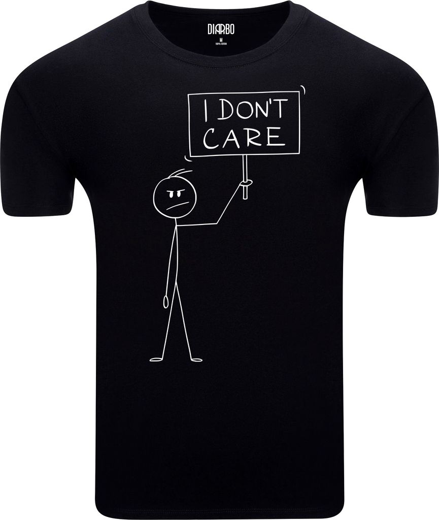 Diarbo Herren T-Shirt mit klassischem Druck ES IST MIR EGAL Schwarz Gr.S